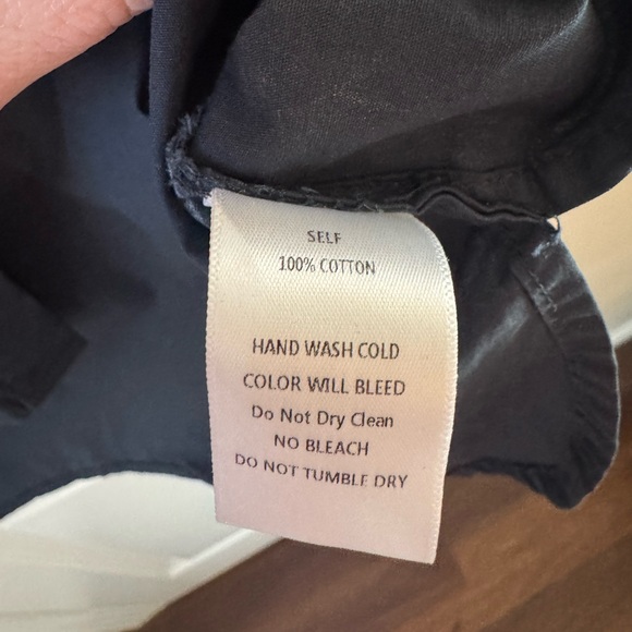 PINCH "All That You Love" Navy Smocked Cotton Blouse Size Large - Picture 9 of 10